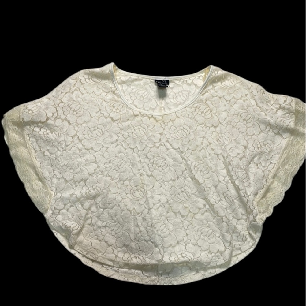Elegant  Lace‎ Overlay Blouse Romantic Floral Pattern Top